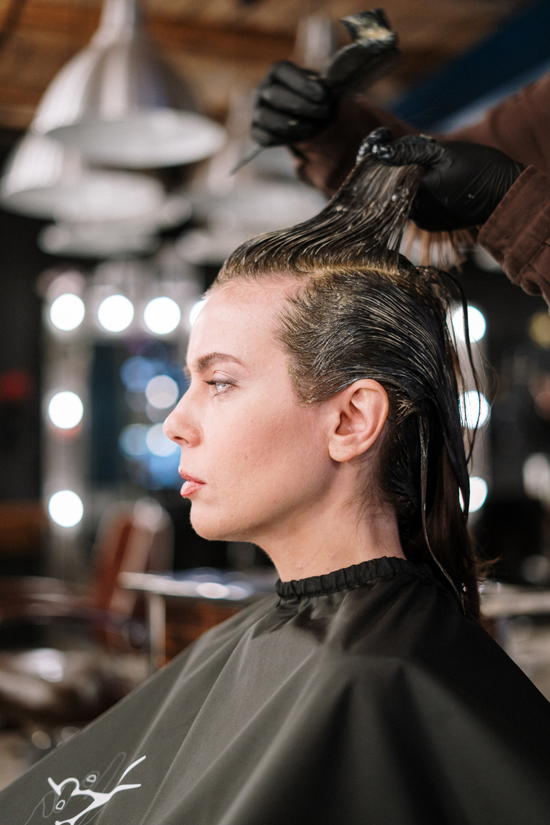 Woman Getting Her Hair Color